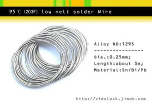 Special-95°C(203F) niedrige Schmelztemperatur Lötdraht, Durchmesser,0,25 mm, 3 Meter Länge - Bild 1 von 3