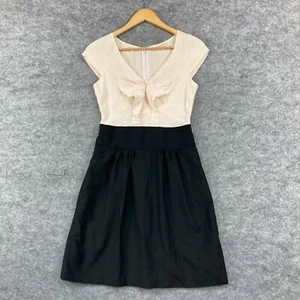 Rebecca Taylor Womens Dress Size 4 A-Line Short Sleeve Wool Silk V-Neck 25121 - Picture 1 of 12