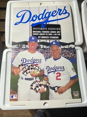 1989 * LA Dodgers Mother’s Cookies Huge Store Display Sign Tommy Lasorda 38x18" - Image 1 of 4