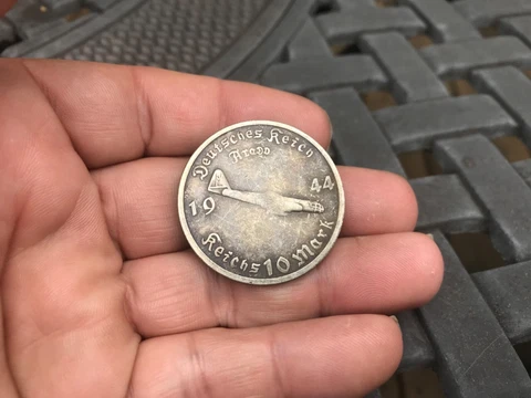 1944 GERMAN FUEHRER 10 REICHSMARK ARADO JET AIRPLANE WWII COMMEMORATIVE COIN Cover