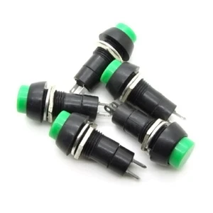 100PCS Green Push Button Switch Momentary NO SPST OFF-ON 12V 12mm 2 Pin PBS-11B - Picture 1 of 7