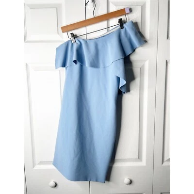 Elizabeth & James Jerard Blue One Shoulder Ruffle Sheath Dress Women's Size 8 - Image 1 of 4