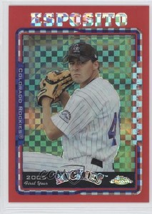2005 Topps Chrome Update & Highlights Red X-Fractor /65 Mike Esposito Rookie RC