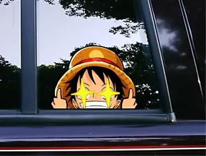 Luffy Middle Finger Peeker Peeking Window Vinyl Car Decals Anime One Piece - Bild 1 von 5