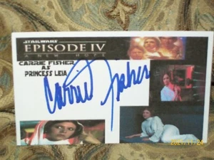 CARRIE FISHER "STAR WARS A NEW HOPE" SIGNED AUTOGRAPHED 3X5 INDEX CARD - Picture 1 of 3