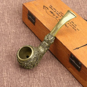 Brass Flowers Fish Vintage Cigarette Holder Dragon Filter Pipe Cigarette Holder - Picture 1 of 4