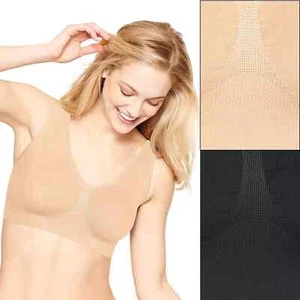 Hanes Ultimate 2-pack Comfort Flex Fit Seamless Racerback Bras Medium Beige/Blk - Picture 1 of 1