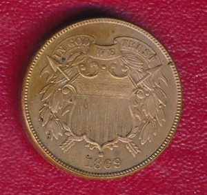 1869 TWO CENT PIECE **CHOICE ABOUT UNCIRCULATED** FREE SHIPPING!! - Picture 1 of 2