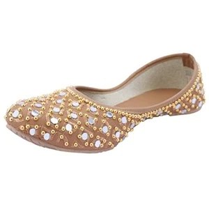 Aura Bridal Flats Indian ethnic Punjabi Jutti mojari khusa US women size 6-11 BR - Picture 1 of 6