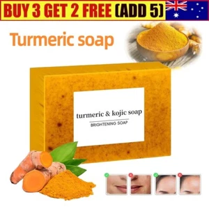 Turmeric & Kojic Acid Brightening Soap - Dark Spot Lightening & Acne Treatment - Picture 1 of 9
