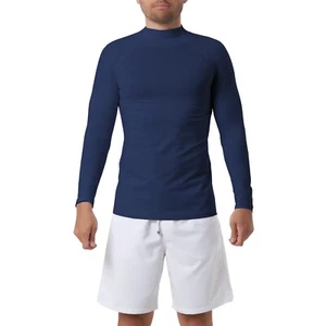 Mens Long Sleeve Plus Size Rash Guard Shirt Rashie 3XL 4XL 5XL 6XL 7X 8X/ LRPLRL - Picture 1 of 27