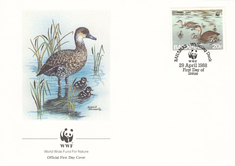 Whistling Duck WWF Bahamas FDC 1988 (110946) - Image 1 of 1