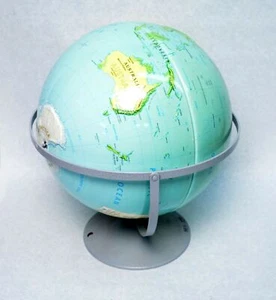 Nystrom Intermediate Physical 16" World Globe 37-476 Double Axis Round Base - Picture 1 of 6