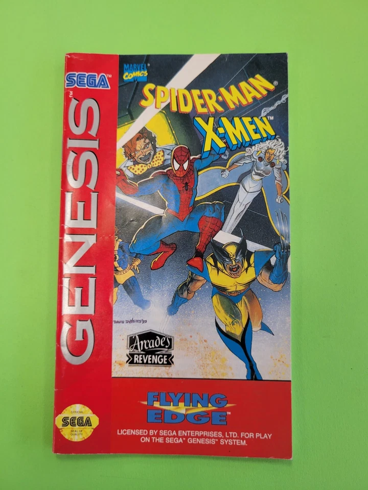 Sega Mega Genesis Spider-Man X-Men Arcade's Revenge Game Instruction Manual - Image 1 of 2