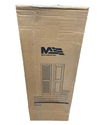 Mid America Open Louver Vinyl Shutters, 14.5” X 39”, Louver 002 Black - Image 1 of 4