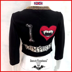 elegant short jacket bolero clothing gothic vampire black casual iconic fashion - Picture 1 of 24