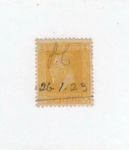 NUEVA ZELANDA (MK6483) # 147 EN MUY BUEN ESTADO USADO 2p KING GEORGE V/ORG-YEL/TINTA CANCELACIÓN CV $35 - Imagen 1 de 1