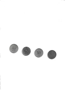4 x 5 DM Silbermünzen BRD 1969 D - J Umlaufmünzen nicht gereinigt. - Bild 1 von 2