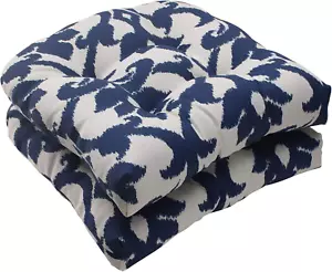 Damask Indoor/Outdoor Chair Seat Cushion, Tufted, Weather, and Fade Resistant, 1 - Picture 1 of 12