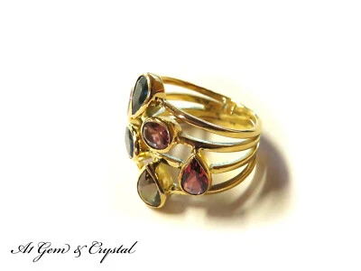 Genuine 18K Gold Multi-Color Tourmaline Gemstone Ring - 50.9ct - Image 1 of 4