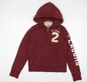 Hollister Womens Red Cotton Pullover Hoodie Size S Zip - Logo, Embroidered - Picture 1 of 10