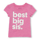  NEW "Best Big Sis" Little Girls Sister Graphic Shirt 2T 3T 4T 5T ANNOUNCEMENT