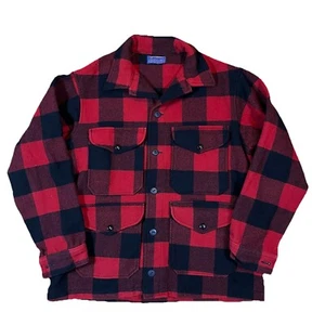 Vintage 60er Pendleton Wolljacke Mackinaw Cruiser Buffalo kariert fehlender Knopf Gr. L - Bild 1 von 12