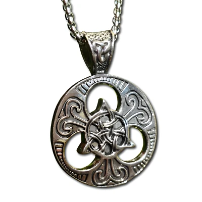 Irminsul Triquetra Amuleto Colgante Antiguo Nórdico Pagano 23" Collar Joyería en Caja Foto 1 de 4