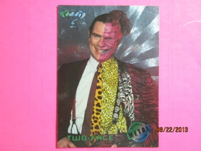 1995 BATMAN FOREVER METAL - MOVIE PREVIEW CARD - ( 2 OF 8 ) TWO-FACE - Image 1 of 2