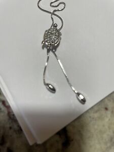 14kt. White Gold TURTLE Lariat Necklace