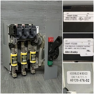Allen Bradley 1494F-D200 200A Fused Switch 1494F-FS200, 40120-476-02 Mech+Lever - Picture 1 of 10