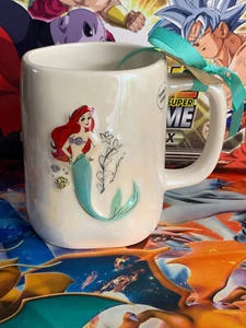 Rae Dunn Disney "Little Mermaid" Ariel Coffee Mug Double Sided Green & White New - Picture 1 of 4
