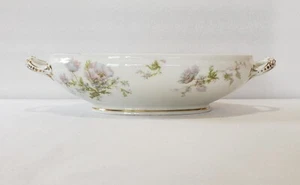 Haviland And Co Vegetable 10 Inch Schleiger 79 Pink Blue Poppies Oval Limoges - Picture 1 of 14