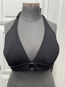 Top de natación de bikini Michael Kors logotipo-anillo halter negro varias tallas precio de venta sugerido por el fabricante 82 USD - Imagen 1 de 10