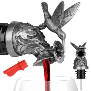 Hummingbird Shape Wine Pourer & Stopper Nature Inspired for Kitchen&Dining Decor - Foto 1 di 16