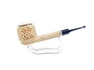 S. Yanik Meerschaum Pipe – Hand Carved Canadian Billiard Smoking Pipe with Case - Picture 1 of 9