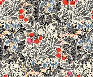 PRETTY CREEPY by Cori Dantini, SCATTER SKULLS PWCD058 - 100% Cotton Fabric, BTY - Picture 1 of 2