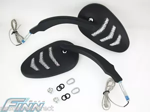 Black Arrow LED Indicator Motorcycle Mirrors Harley HD Triumph Smoke Lens Pair - Picture 1 of 7