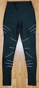 Alo Yoga Reflective High Waist Sequence Leggings Stripe Green Size M Stretch Gym - Picture 1 of 9