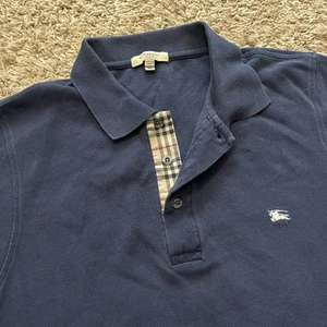 Burberry London Nova Check Plaid Pique Cotton Polo Button Up Shirt XL - Bild 1 von 6