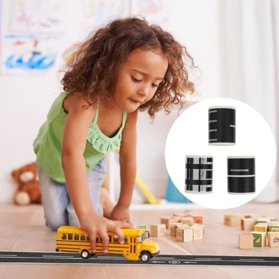 3pcs Railway Train Washi Tape DIY Road Traffic Adhesive Tape Sticker Decor - Image 1 of 4