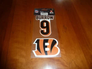 JOE BURROW #9 CINCINNATI BENGALS 4X4" DIE CUT DECAL 2 CAR HOME WINCRAFT NFL - Picture 1 of 5