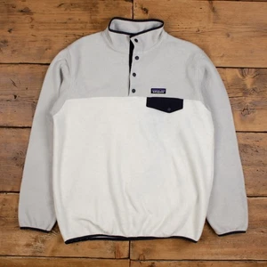 Vintage Patagonia Outdoor Jacket L Synchilla Snap T Fleece White Womens - Picture 1 of 7