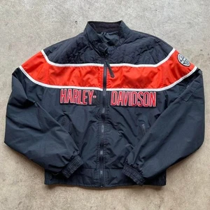 Vintage Harley Davidson Two-Tone Bomber Jacket 25x25.5” - Picture 1 of 7