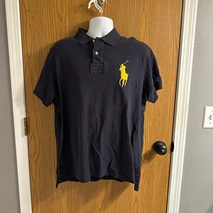 Gebrauchtes Ralph Lauren Polo Big-Pony dunkelblaues Herrenhemd Custom Fit XL - Bild 1 von 5