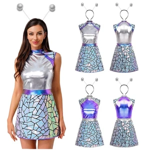 Frauen Kleid Filmvorführung Alien Kostüm Mottoparty Outfits 70er 80er Jahre - Picture 1 of 21