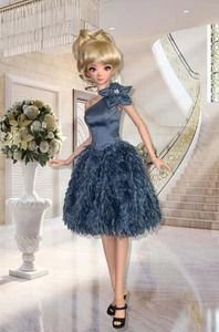 Vestido Burbuja Texturizado Pieza Azul Declaración para Muñeca Inteligente 60cm - Imagen 1 de 4