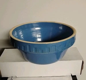 Ciotola miscelatore gres smaltato sale blu 9'' vintage casale primitivo casetta - Foto 1 di 7