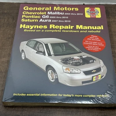 2004-2012 Chevrolet Malibu Pontiac G6 Saturn Aura Haynes Repair Shop Manual 2827 Foto 1 de 4