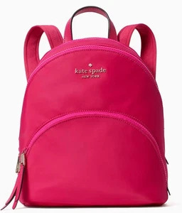 KATE SPADE Karissa Nylon Backpack Medium Bright Neon Pink School Barbiecore Uni - Picture 1 of 23
